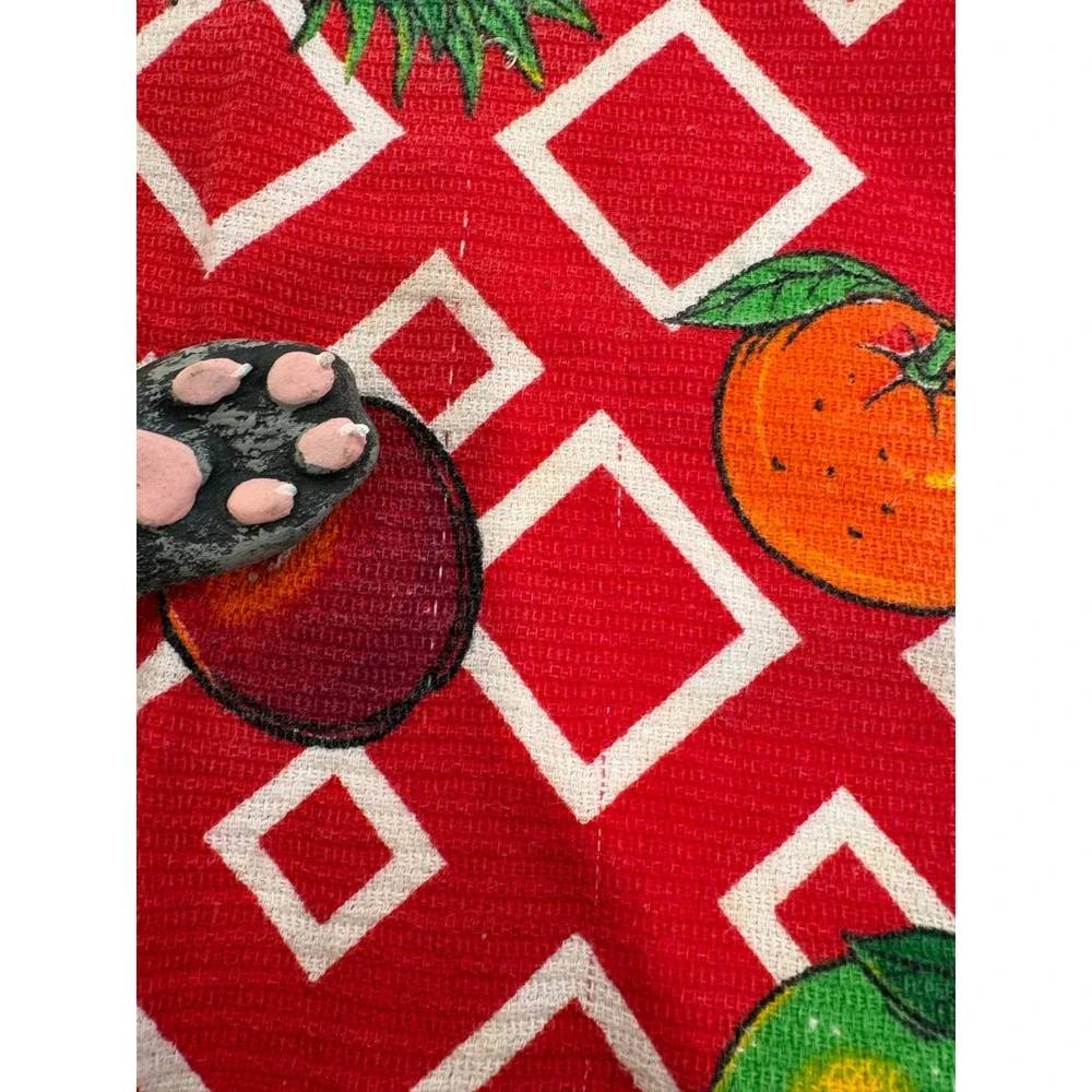 Vintage Kitchen Towel Lot of 4 Seahorse Dutch Fruit Embroidered Cotton Linen